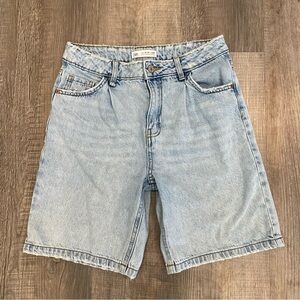 ZARA Light Wash High Rise Bermuda Shorts